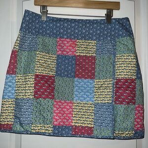 VINEYARD VINES Patchwork 100% COTTON WRAP MINI MULTI COLOR SKIRT